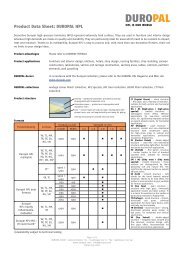 Product Data Sheet: DUROPAL HPL