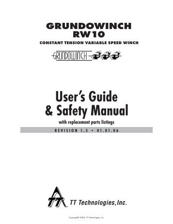 Grundowinch Manual (PDF 2.7MB) - TT Technologies Inc.