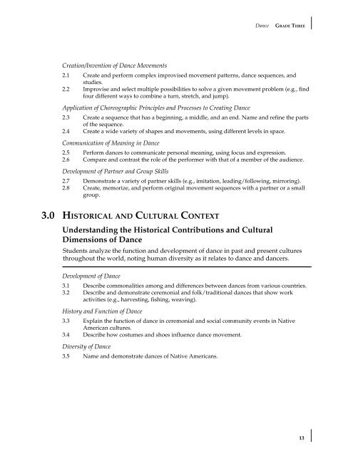 Visual and Performing Arts Content Standards - California ...