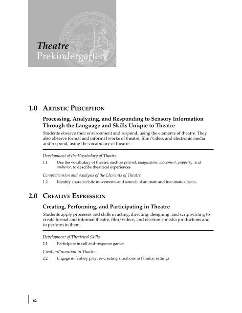 Visual and Performing Arts Content Standards - California ...