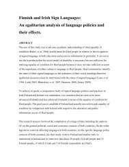 Finnish and Irish Sign Languages: An egalitarian analysis of ...