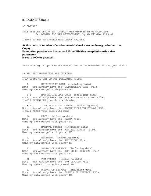 Patient Information Management System (PIMS) V. 5.3 Installation ...