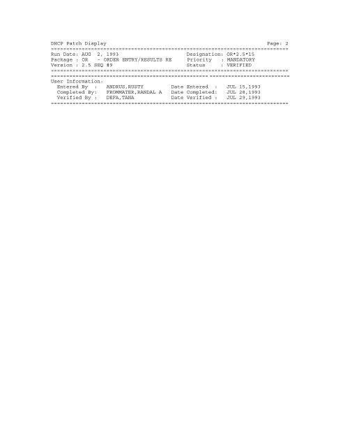 Patient Information Management System (PIMS) V. 5.3 Installation ...