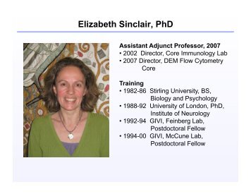 Elizabeth Sinclair, PhD - UCSF - AIDS Research Institute