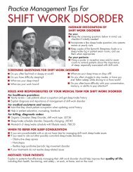 SHIFT WORK DISORDER - myCME.com