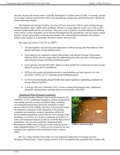 Connoquenessing Creek Watershed Conservation Plan - Western ...