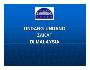 UNDANG-UNDANG ZAKAT DI MALAYSIA