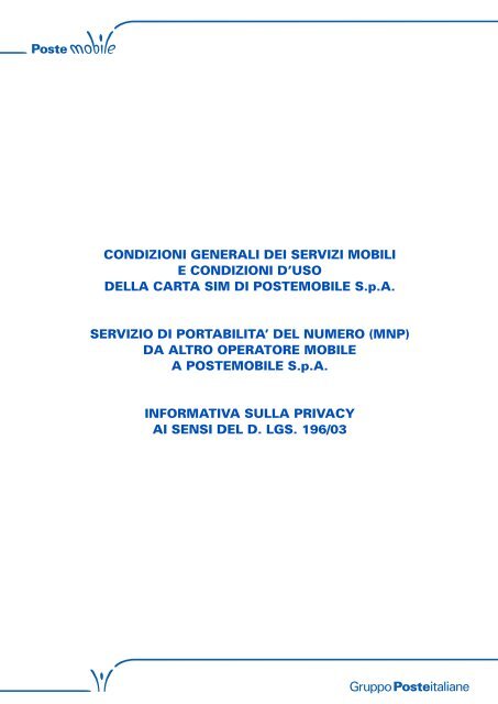 Condizioni Generali dei Servizi Mobili e Condizioni d - PosteMobile