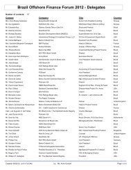 Brazil Offshore Finance Forum 2012 - Delegates - Marine Money