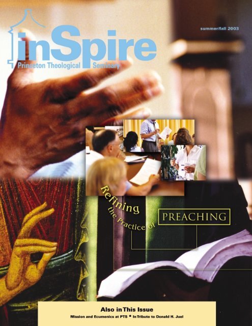 Inspire Summer/Fall 2003 - Princeton Theological Seminary