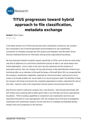 451 Research Impact Report - Titus