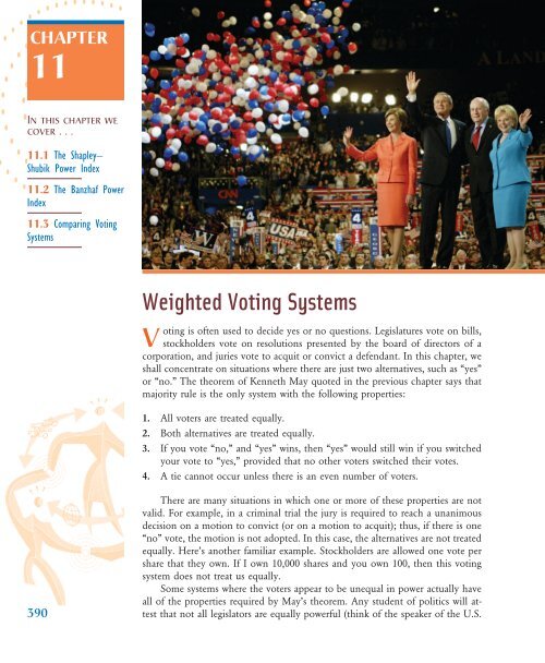 Weighted Voting Systems - W.H. Freeman