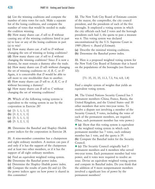 Weighted Voting Systems - W.H. Freeman