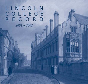 2001 â 2002 - Lincoln College