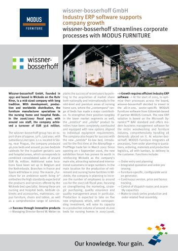 wissner-bosserhoff GmbH wissner-bosserhoff streamlines corporate ...