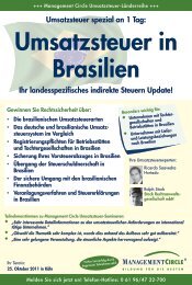 Seminar: Umsatzsteuer in Brasilien - Management Circle AG