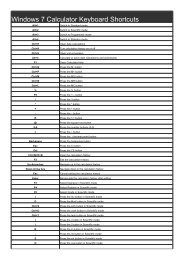 Windows 7 Calculator Keyboard Shortcuts - Shortcutmania.com