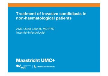 Treatment of invasive candidiasis in non-haematological patients