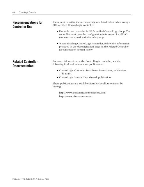 1756-RM001B-EN-P, Using ControlLogix in SIL2 ... - Tuv-fs.com