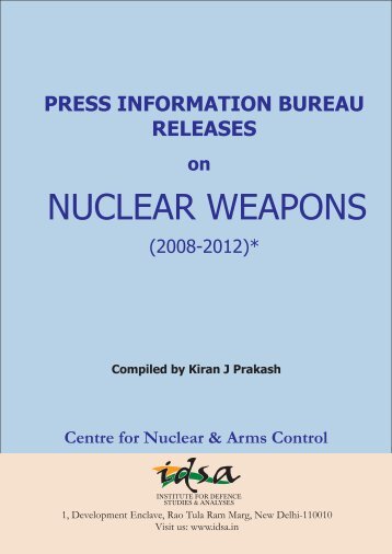 Nuclear and Arms Control Centre - Institute for Defence Studies and ...