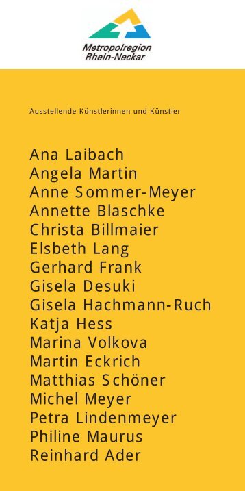 Ana Laibach Angela Martin Anne Sommer-Meyer Annette Blaschke ...