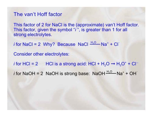 The (approximate) van't Hoff factor