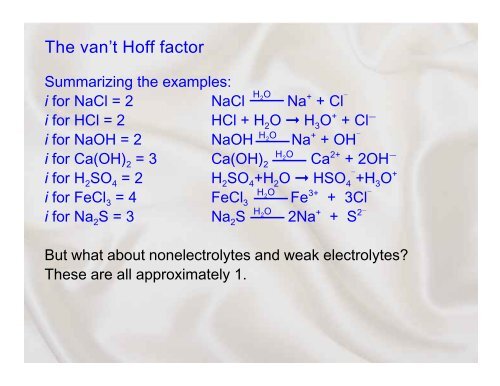 The (approximate) van't Hoff factor