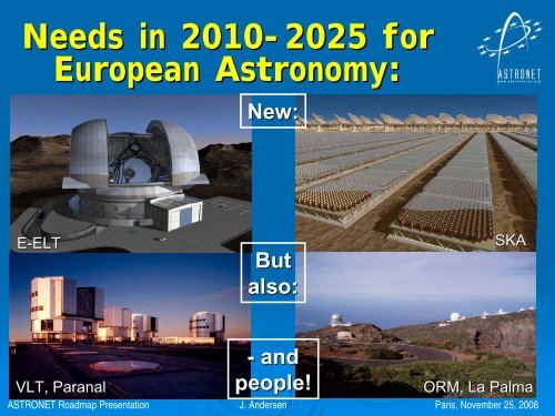 The ASTRONET Roadmap: Strategic Planning for European ... - CNRS
