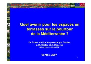 Quel avenir pour les espaces en terrasses sur le ... - Project ALPTER