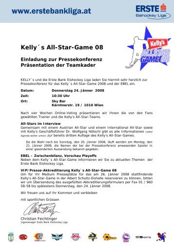 Kelly´s All-Star-Game 08 Einladung zur ... - Erste Bank Liga