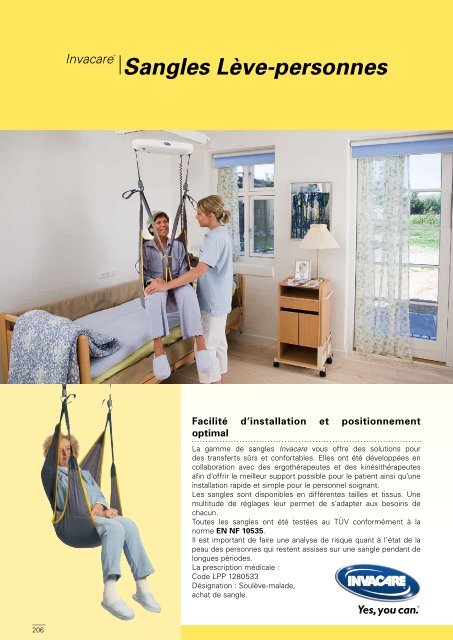 Sangle universelle standard pour lève malade Invacare - Transfert