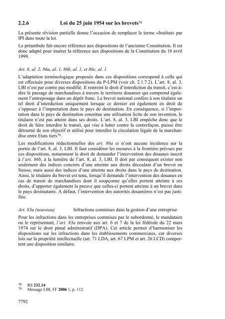 09.086 Message relatif à la modification de la loi sur la protection ...