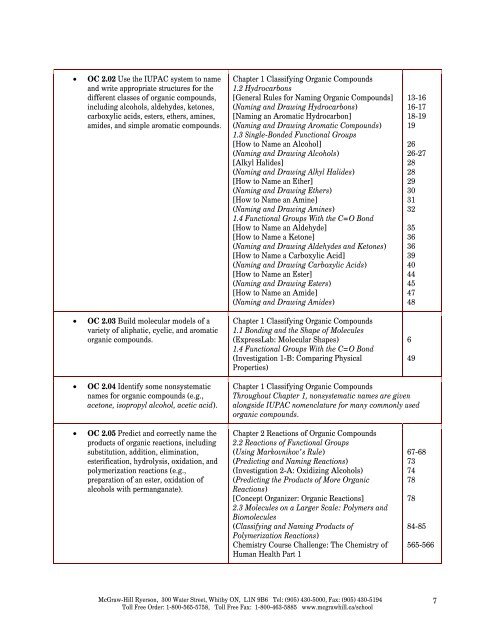 McGraw-Hill Ryerson Chemistry 12 and