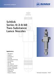 Schlick Series 0/2-0/60 Two-Substance Lance Nozzles