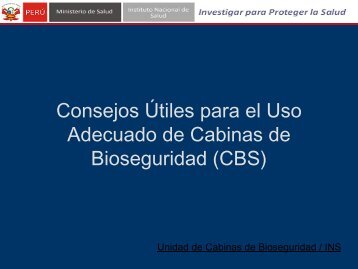 Uso adecuado de Cabinas de Bioseguridad