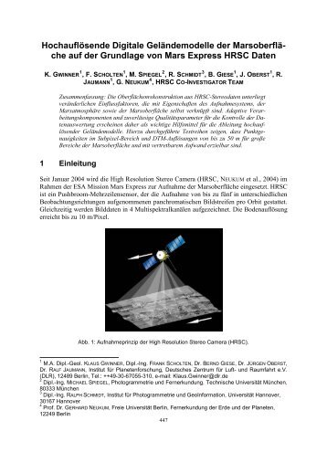 che auf der Grundlage von Mars Express HRSC Daten