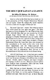 THE HOLY QUR'AAN AT A GLANCE - Islam and Christianity