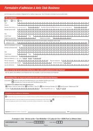 Formulaire d'adhésion à Avis Club Business