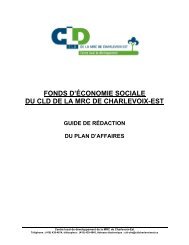 Guide de rédaction du plan d'affaires - CLD de la MRC de ...