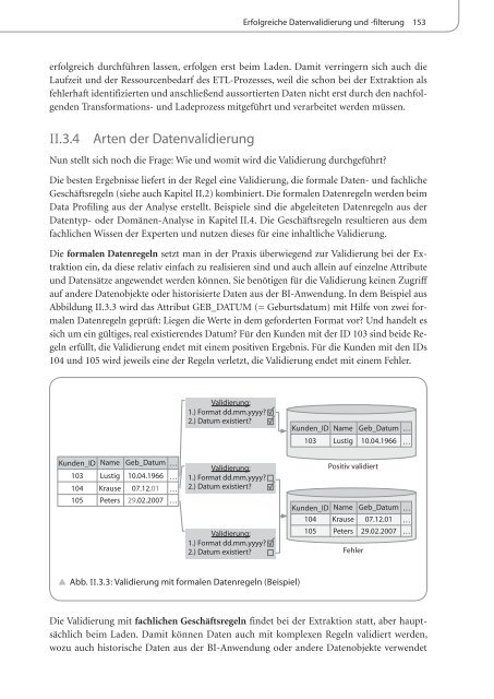 II.3 Erfolgreiche Datenvalidierung und -filterung