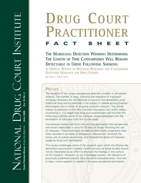 The Marijuana Detection Window - National Drug Court Institute