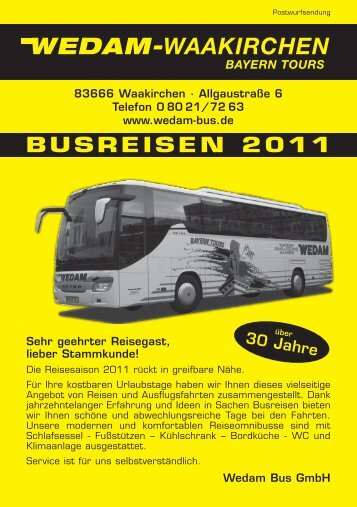 BUSREISEN 2011 - Wedam Bus GmbH
