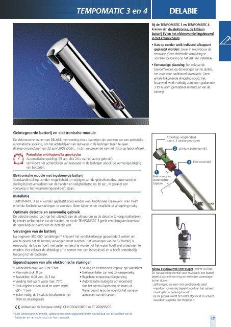 Elektronische wastafelkranen - Delabie