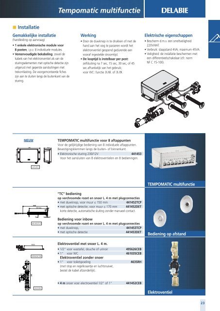 Elektronische wastafelkranen - Delabie