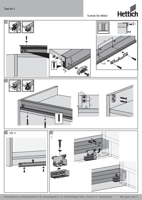 Montageanleitung - Hettich TopLine