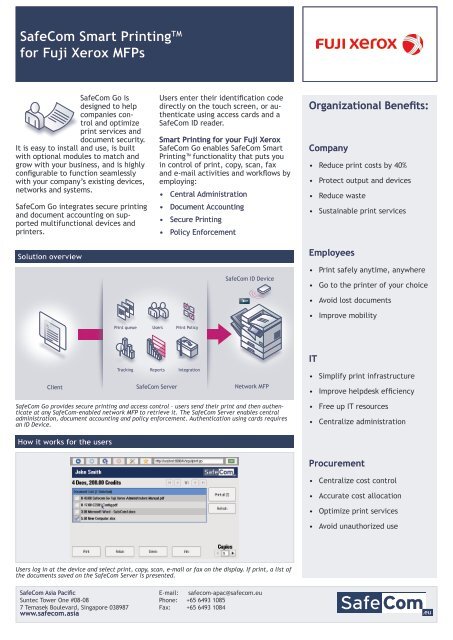 SafeCom Go for Fuji Xerox