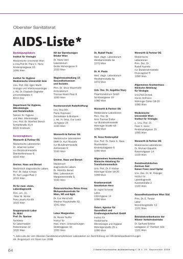 AIDS-Liste* - Österreichische Ärztezeitung