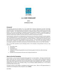 L.A. CARE FORMULARY - LA Care Health Plan