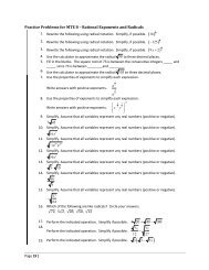 Math Practice Exam for Unit 8