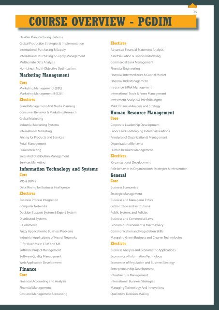 course overview - pgdisem - the Nitie